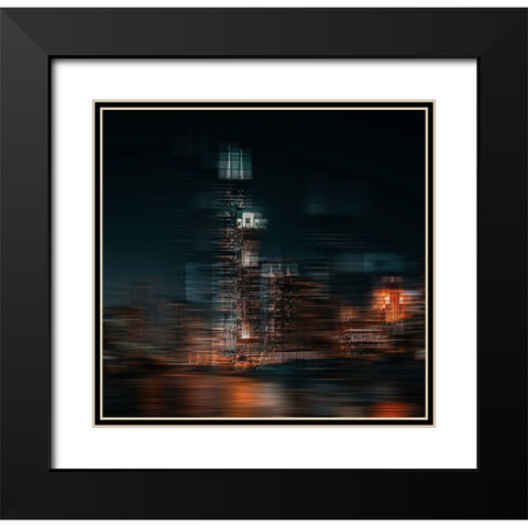Chicago Black Modern Wood Framed Art Print with Double Matting by Chiriaco, Carmine