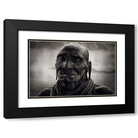 Mursi Wo Black Modern Wood Framed Art Print with Double Matting by Yosifov, Svetlin
