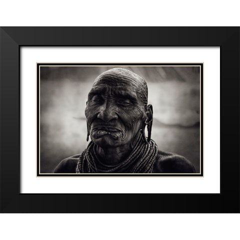 Mursi Wo Black Modern Wood Framed Art Print with Double Matting by Yosifov, Svetlin