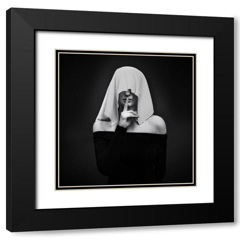 Memento Mori Black Modern Wood Framed Art Print with Double Matting by Antonik