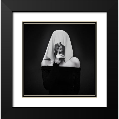 Memento Mori Black Modern Wood Framed Art Print with Double Matting by Antonik