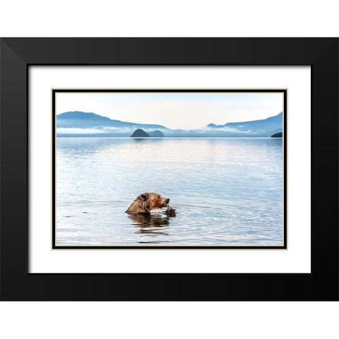 Kurile Lake Black Modern Wood Framed Art Print with Double Matting by Damico, Giuseppe