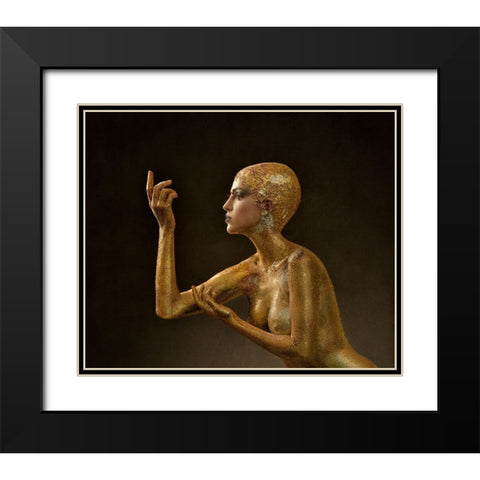 Golden Profile..!!! Black Modern Wood Framed Art Print with Double Matting by Sanchez, Alfredo