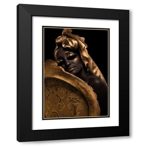 Gold Black Modern Wood Framed Art Print with Double Matting by Iltus, Maya