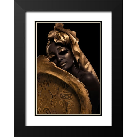 Gold Black Modern Wood Framed Art Print with Double Matting by Iltus, Maya