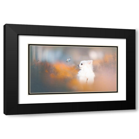 Tiny Love Black Modern Wood Framed Art Print with Double Matting by Lienjp