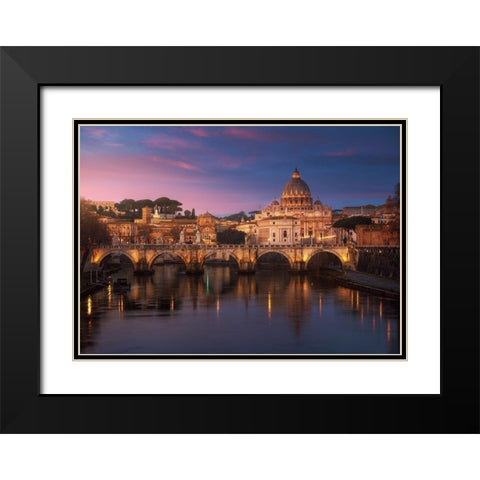 Roma 1. Black Modern Wood Framed Art Print with Double Matting by Pablo De, Juan