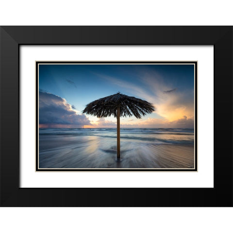 Natanya Beach Black Modern Wood Framed Art Print with Double Matting by Yakubovitch, Azriel