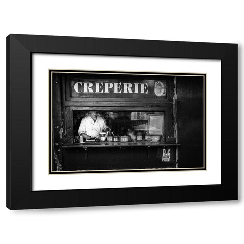 Creperie Montmartre Black Modern Wood Framed Art Print with Double Matting by Dauria, Adam