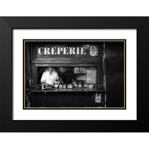 Creperie Montmartre Black Modern Wood Framed Art Print with Double Matting by Dauria, Adam
