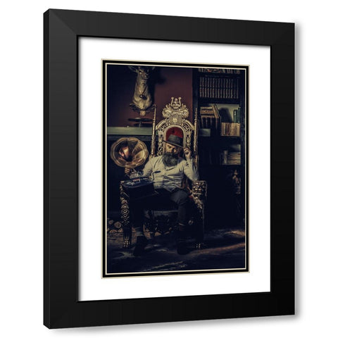 Full Of Broken Thoughts .... Black Modern Wood Framed Art Print with Double Matting by gNo