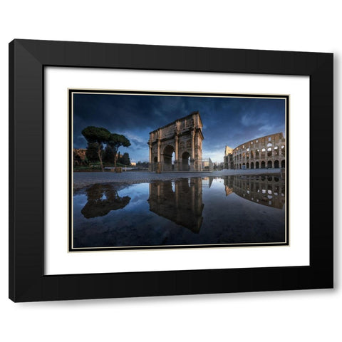 Constantino Black Modern Wood Framed Art Print with Double Matting by Pablo De, Juan