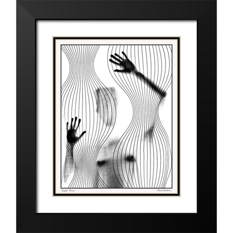 Graphic Woman Black Modern Wood Framed Art Print with Double Matting by Lindstrom, Frank