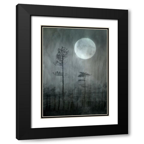 Under The Moon Black Modern Wood Framed Art Print with Double Matting by Sillen, Christina