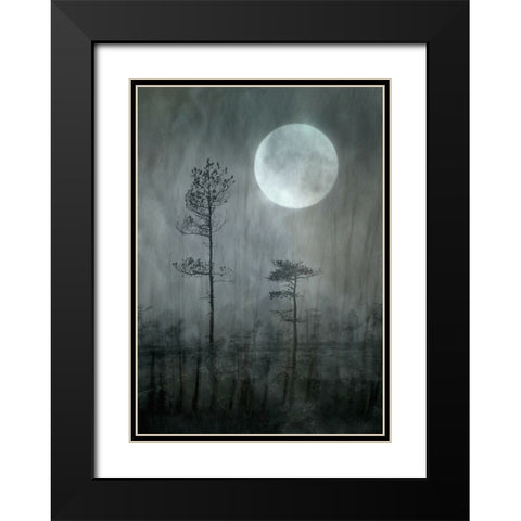 Under The Moon Black Modern Wood Framed Art Print with Double Matting by Sillen, Christina