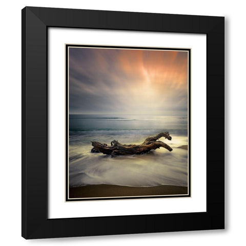 Morning Light Black Modern Wood Framed Art Print with Double Matting by Markova, Albena