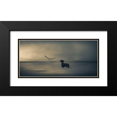 Dreamer....Just A Little Dreamer..... Black Modern Wood Framed Art Print with Double Matting by Willers, Heike