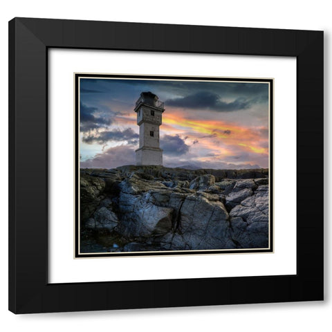 The Lighthouse Black Modern Wood Framed Art Print with Double Matting by Keller