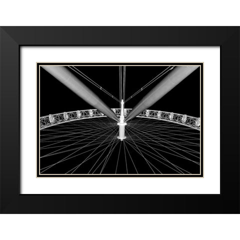 London Eye Black Modern Wood Framed Art Print with Double Matting by Hawerkamp, Hans-Wolfgang
