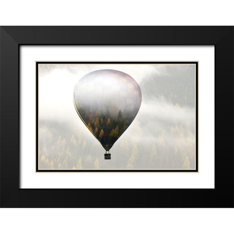 Get Lost In The World Black Modern Wood Framed Art Print with Double Matting by Erika, Eros