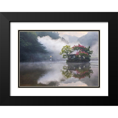The Wanderer Black Modern Wood Framed Art Print with Double Matting by Ryu, Jaeyoun