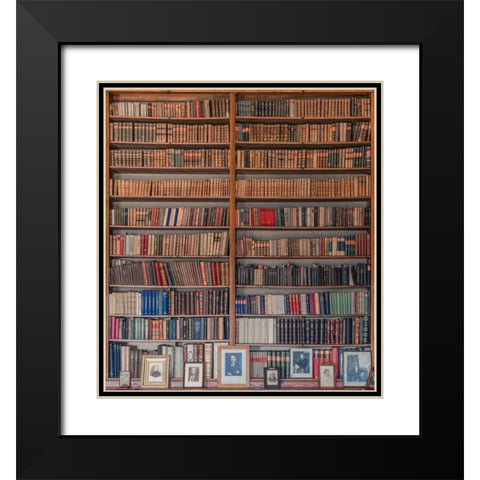 My Library Black Modern Wood Framed Art Print with Double Matting by Miroslaw