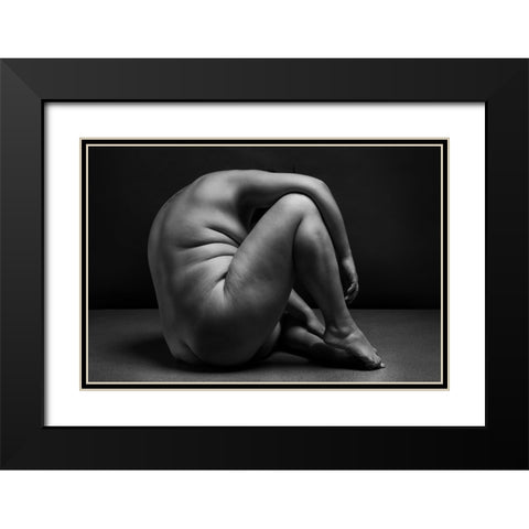 Bodyscape Black Modern Wood Framed Art Print with Double Matting by Belovodchenko, Anton