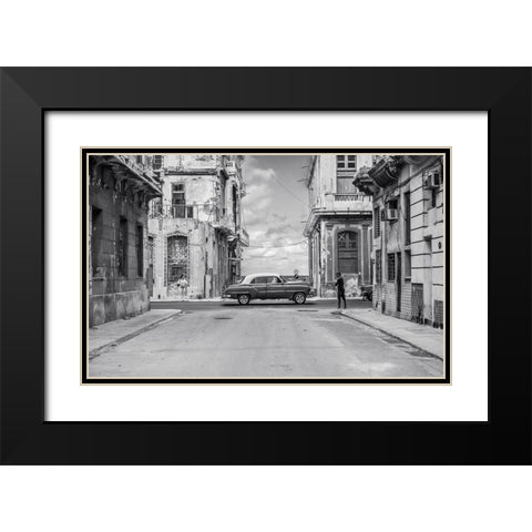 Streets Of Lavana Black Modern Wood Framed Art Print with Double Matting by Tagliarino, Marco