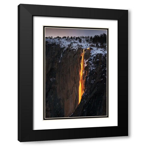 Firefall Black Modern Wood Framed Art Print with Double Matting by Ning, Aidong