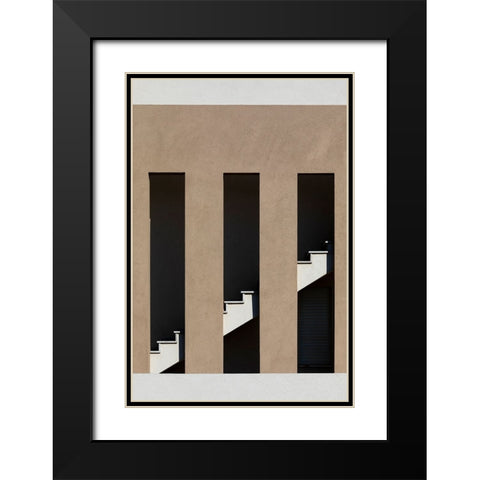 Staircase Black Modern Wood Framed Art Print with Double Matting by Yakubovitch, Azriel