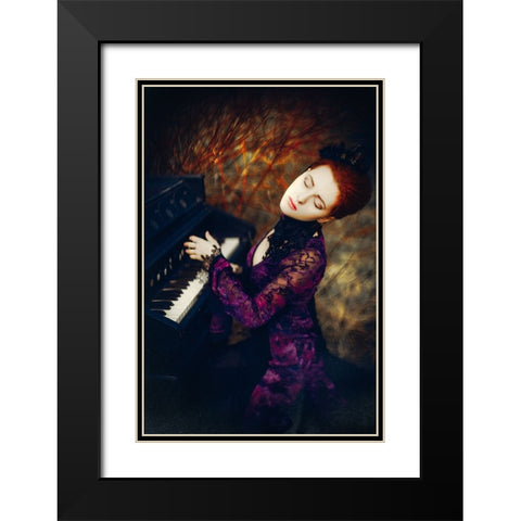 Gone With The Music Black Modern Wood Framed Art Print with Double Matting by Bolgov (Axe), Ruslan