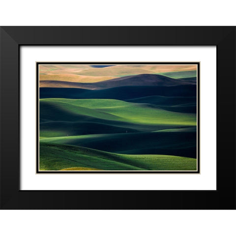 Flow Black Modern Wood Framed Art Print with Double Matting by Xu, Tony