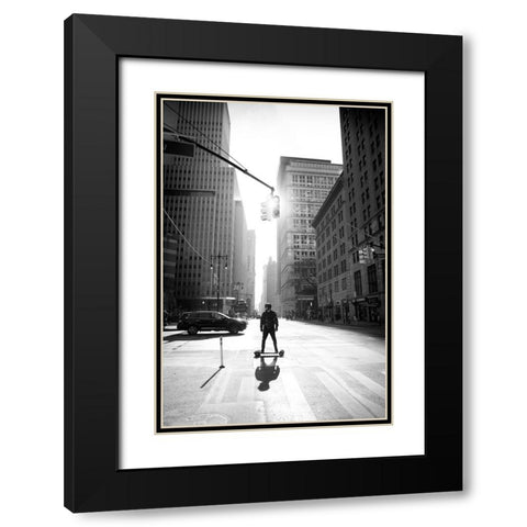 Manhattan Black Modern Wood Framed Art Print with Double Matting by Froyda, Martin