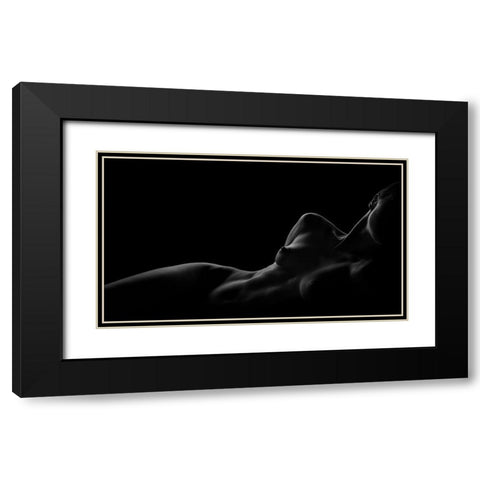 Silhouette Black Modern Wood Framed Art Print with Double Matting by Valevicius, Aurimas