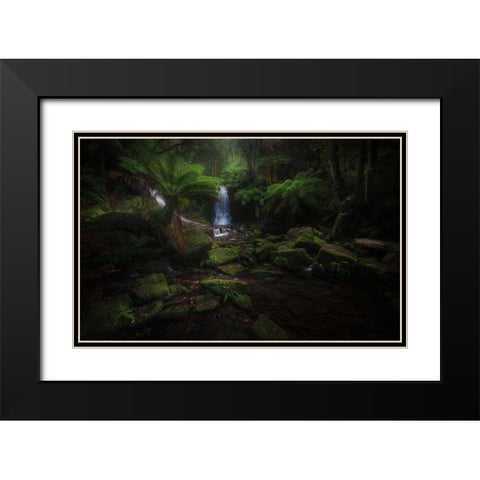 Horseshoe Falls Black Modern Wood Framed Art Print with Double Matting by Vandewalle, Richard