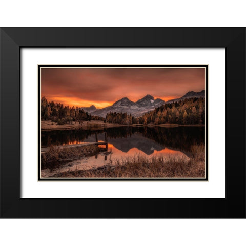 Calm Black Modern Wood Framed Art Print with Double Matting by Agazzi, Andreas