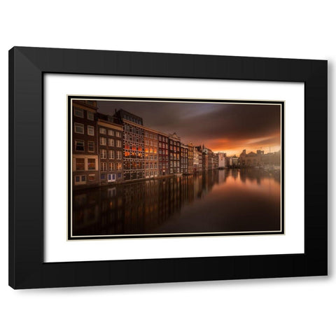Amsterdam #1 Black Modern Wood Framed Art Print with Double Matting by Rebustini, Luca