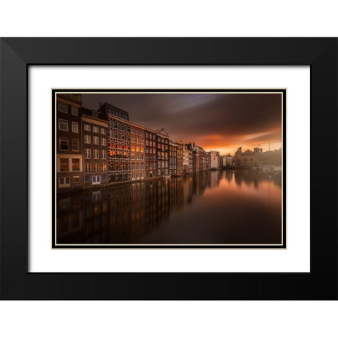 Amsterdam #1 Black Modern Wood Framed Art Print with Double Matting by Rebustini, Luca