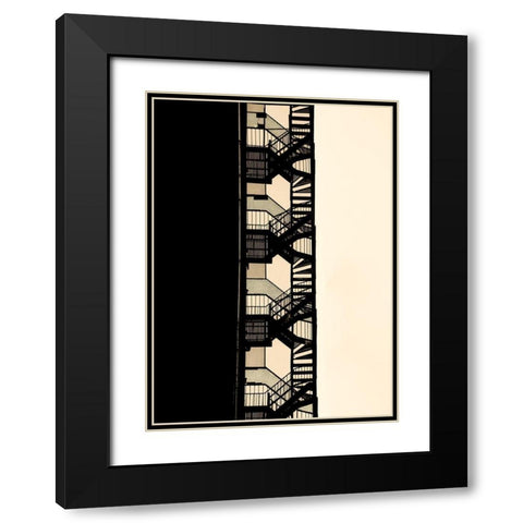 Urban Texture - Manhattan-New York Black Modern Wood Framed Art Print with Double Matting by Orbach, Arnon