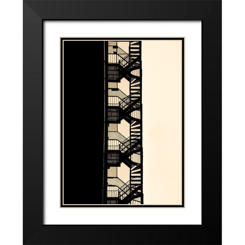 Urban Texture - Manhattan-New York Black Modern Wood Framed Art Print with Double Matting by Orbach, Arnon