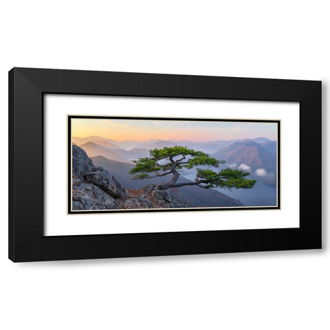 When The Day Breaks Black Modern Wood Framed Art Print with Double Matting by Ryu, Jaeyoun