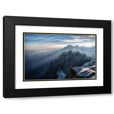 The Morning Mist Black Modern Wood Framed Art Print with Double Matting by Nourse, Will
