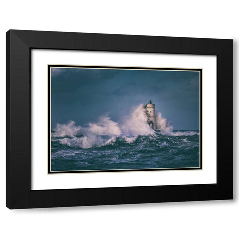 The Lighthouse Black Modern Wood Framed Art Print with Double Matting by Atzori, Daniele