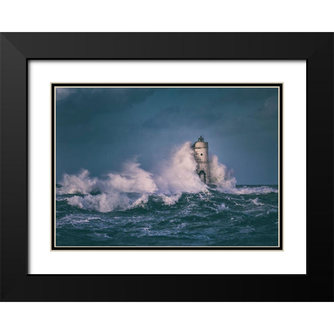 The Lighthouse Black Modern Wood Framed Art Print with Double Matting by Atzori, Daniele