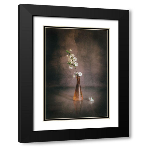 Spring Flowers Black Modern Wood Framed Art Print with Double Matting by Kiral, Cicek
