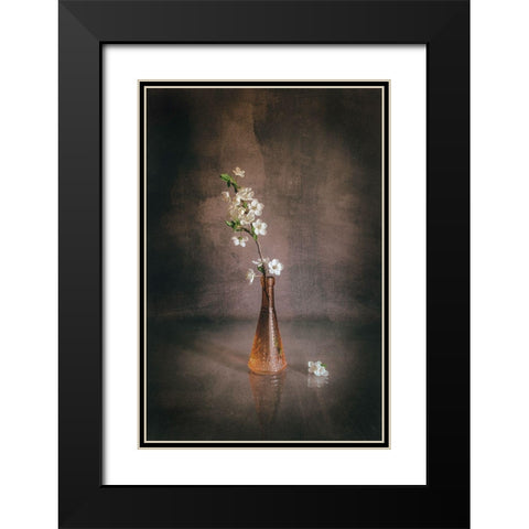 Spring Flowers Black Modern Wood Framed Art Print with Double Matting by Kiral, Cicek