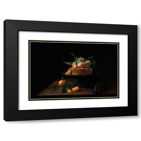 Polenta Cake With Sweet Mandarines Black Modern Wood Framed Art Print with Double Matting by Popescu, Diana