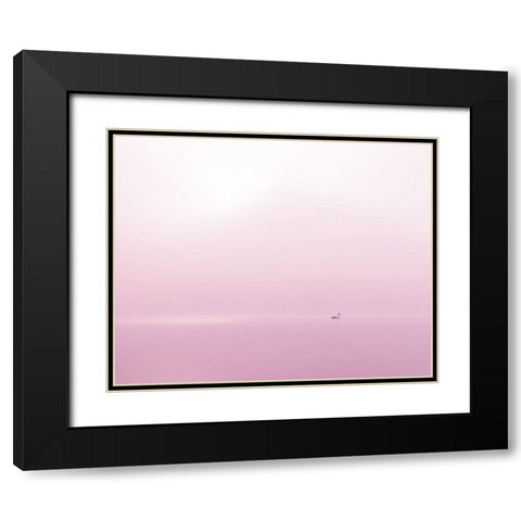 Swan II Black Modern Wood Framed Art Print with Double Matting by Gibo, Alexandre