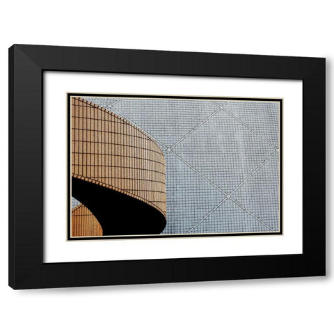 Urban Texture - Hong Kong Black Modern Wood Framed Art Print with Double Matting by Orbach, Arnon