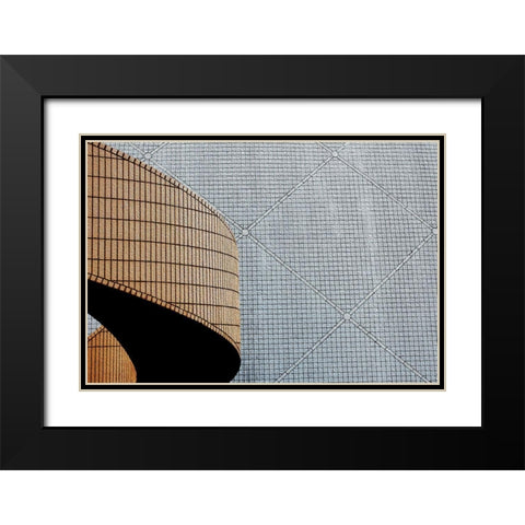 Urban Texture - Hong Kong Black Modern Wood Framed Art Print with Double Matting by Orbach, Arnon